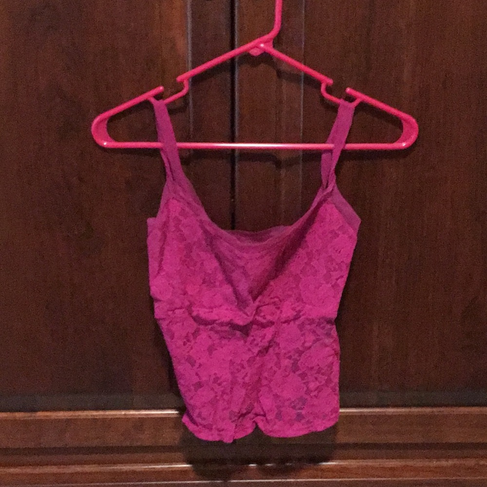 Fredricks of Hollywood fuchsia lace cami